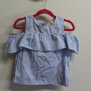 GB girls striped cold shoulder top size small